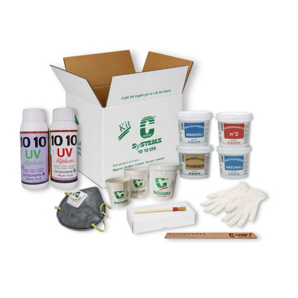Kit 10 10 CFS con 1,5 kg 10 10 UV Aliphatic + additivi + accessori vari senza DVD